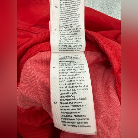 COS Wide Leg Red Drawstring Denim Jean Trousers - Picture 12 of 12